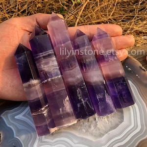 4-5inch Crystals Tower,Big Northern Lights Fluorite Tower Wand,Obelisk Quartz Tower,Fluorite Crystals Wands,Healing Fluorite Crystals Tower.
