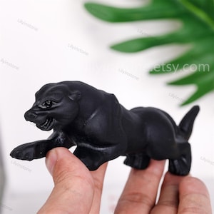4,5 polegadas, estatueta de leopardo esculpida à mão em quartzo natural, decoração para casa, cristais fortes de leopardo, decoração de cristal, cura por cristal, presentes de cristal.