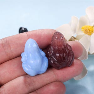 1.2 inches Mini Natural Quartz Crystal Frog,Quartz Crystal Animal,Crystal Carving, Healing Crystal Sculpture,Mineral Specimen,Crystal Gift