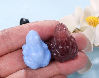 1,2 Zoll Mini Naturquarz Kristall Frosch, Quarz Kristall Tier, Kristallschnitzerei, Heilkristallskulptur, Mineralprobe, Kristallgeschenk