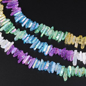 Rainbow Aura Quartz Point，Top Drilled Quartz Point，Aura Quartz Point，Aura Crystal，AB titanium Crystal，Rough Quartz Points Pendants wholesale