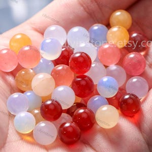 8mm Crystal Sphere,Gemstone Sphere,Polished Crystal Marble,Mini Undrilled Round Bead,Meditation Stone Ball,Healing Nonporous Stone.