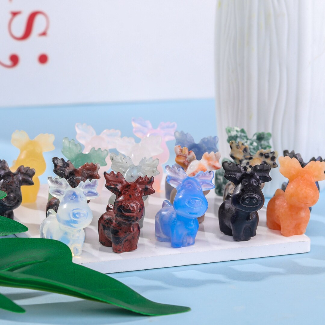 1.2 Crystal Deer ,mini Crystals Deer Figurine ,christmas Deer Decor