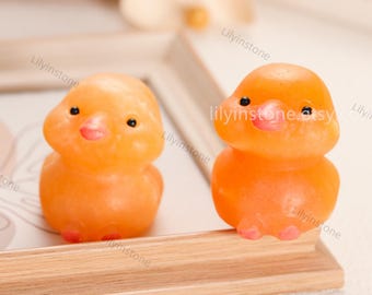 Duck figurine ,Home decor ,Yellow calcite figurine ,Christmas Gifts.