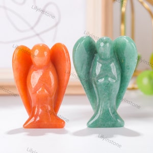 2 Inches, Carved Crystal Angel, Pocket Crystal Angel, Rose Quartz Angel, Opal Angel, Clear Quartz Angel, Aventurine Angel, Guardian angel .