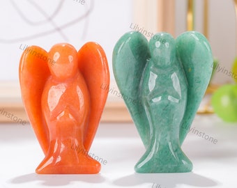 2 Inches, Carved Crystal Angel, Pocket Crystal Angel, Rose Quartz Angel, Opal Angel, Clear Quartz Angel, Aventurine Angel, Guardian angel .