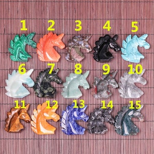 26 kinds of Unicorn Gemstones Crystal Carving Figurines 2 inches, Healing Crystals, Natural Stone Unicorn Craft Supplies,Home Decor, Gift.