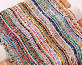 Natural Faceted Crystal Beads,2mm/3mm/4mm Gemstone Faceted Beads,DIY Jewelry Making Design for Bracelet Necklace Beads,Jewelry Making Beads