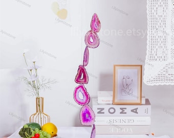 Purple Agate with Geode Freedom Slice  Wind Chimes ,Garden Decor Wind Chimes,Gift for Her,Home Decor,Wall Decor,Crystal gifts, Wedding Gift.