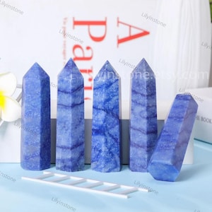 3.5-4  Inches,Blue Aventurine Tower ,Aventurine Point, Natural Aventurine decor, Quartz Obelisk, Chakra, Healing Crystal, Crystal Generator.