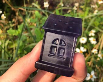 1.5x2inch Fluorite Little House Shape Decor, Healing Crystals Natural Stone Carving House Accessories, Rainbow Fluorite, Gift to her