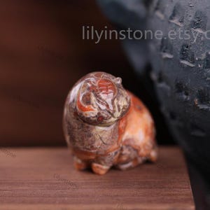 1 Inch,Carving Crystal Tiger Decor, Ocean jasper fat Samll Tiger, Tiger Decor, Cute Crystal Tiger Decor, Natural Stripe Stone Tiger, Gift.