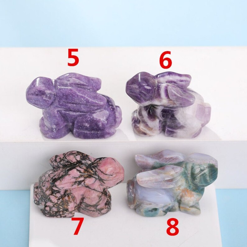 2 Inches ,crystal Quartz Rabbit Statues,rainbow Crystal Rabbit,rose ...