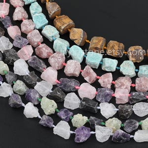 Raw Rough Natural Crystal Quartz Nugget Beads, Chunky Tumbled Gemstone Nugget Beads, Rough Organic Quartz Energy Stones Wholesale