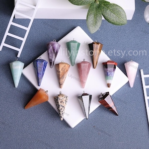 Labradorite Pendulum Natural Crystal Pendulum Clear Quartz Pendulum Rose Quartz Pendulum Dowsing Tool Divination Tool