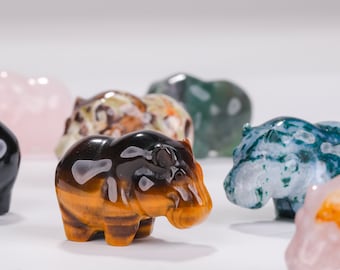 1.4 inch ,Quartz Hippo Figurine,Home Decor ,Healing Crystal, Crystal Decor ,Hippo statue ,Graduation gifts,School gift ,For Her Gift Decor.