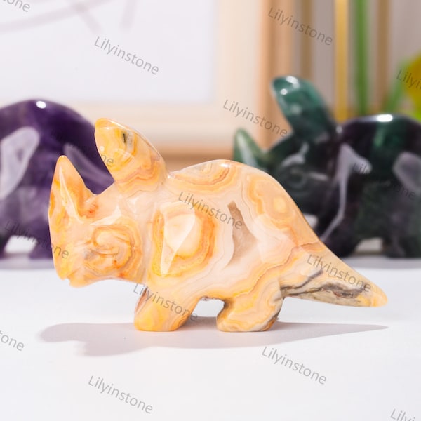 2.8inch ,Natural Crystal Triceratops Figurine, Home Decor,Healing Crystal ,Animal Model,Crystal specimen,Triceratops Model ,Dinosaur model .