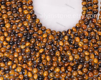 Natural Tiger eye Bracelet Loose beads ,Bracelet beads ,Healing Crystal ,Round beads Gemstone beads ,Crystal jewelry beads For Gifts .