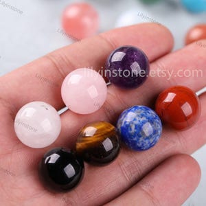 10Pcs ,16mm Crystal Sphere , Gemstone Sphere, Polished Crystal Marble, Small Stone Sphere,Meditation Stone Ball, Healing Crystal Sphere .