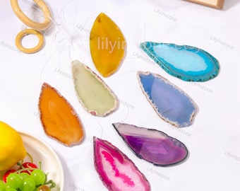Rainbow Agate Freedom Slice Wind Chimes ,Garden Decor Wind Chimes,Gift for Her,Home Decor,Wall Decor,Crystal gifts,Summer gift ,Wedding Gift