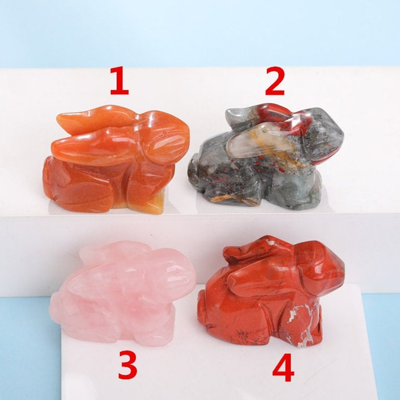 2 Inches ,crystal Quartz Rabbit Statues,rainbow Crystal Rabbit,rose ...