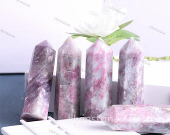 Roze toermalijntoren, toermalijntoren Natuurlijk roze toermalijnkwartspunt, obelisk, hartchakrasteen, kristallen toren, genezend kristal.