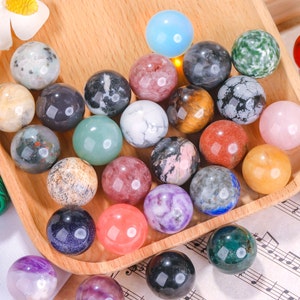 20mm, Crystal Ball, Gemstone Sphere, Polished Crystal Marble, Small Stone Sphere, Meditation Stone Ball, Healing Crystal Sphere, Family Fun.