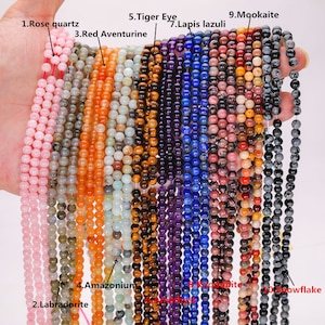 Natural Gemstone Round Beads,4mm/6mm/8mm/10mmSmooth Round Beads,DIY Jewelry Making Design for Bracelet Necklace Beads,For Jewelry Making.