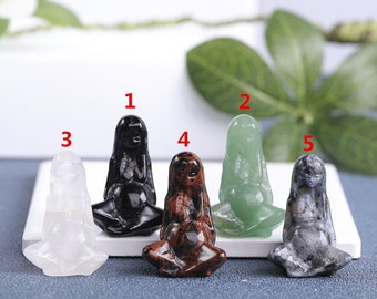 1.5 Inches,Mini Crystal  Mother Earth Art Figure Mother Earth Decor,Goddess Gaia Decorations,Home Ornament Hand-carved,Pocket Gifts