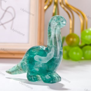 3.5&quot;,Handmade Carved Big Dinosaur Home Decor ,Healing Chakra Crystal Decor ,Gemstone Carving Dinosaur ,Longneck Dinosaur,For Her Gift Decor.