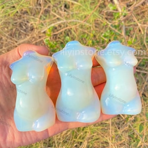 3 cale Opalite Bogini Ciało Rzeźba, Kobieta Kryształ Model Statua, Krągła Nimfa Statua, Opal Ciężarna Kobieta Bogini Figurki Dekoracja