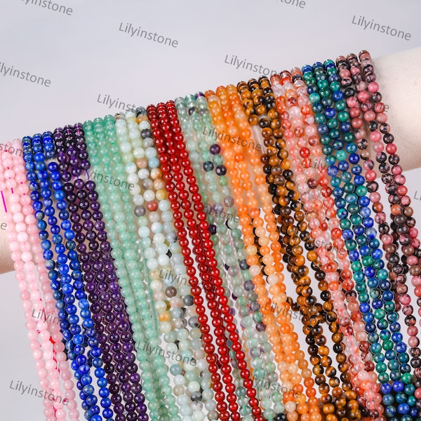 Natural Gemstone Round Beads,4mm/6mm/8mm/10mmSmooth Round Beads,DIY Jewelry Making Design for Bracelet Necklace Beads,For Jewelry Making.