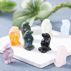 Mini Crystal Penguin,Stone Penguin Carving Crystal Decor,Animal Statue Decor,Energy Crystal,Crystal Gifts,Home Decoration Fall Figurine