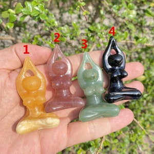 Crystal Goddess Model,Hand Carved Crystal Female Body,Quartz Crystal Beauty Yoga Goddess, Rose Quartz/Amethyst/Obsidian/Jade Stone Model