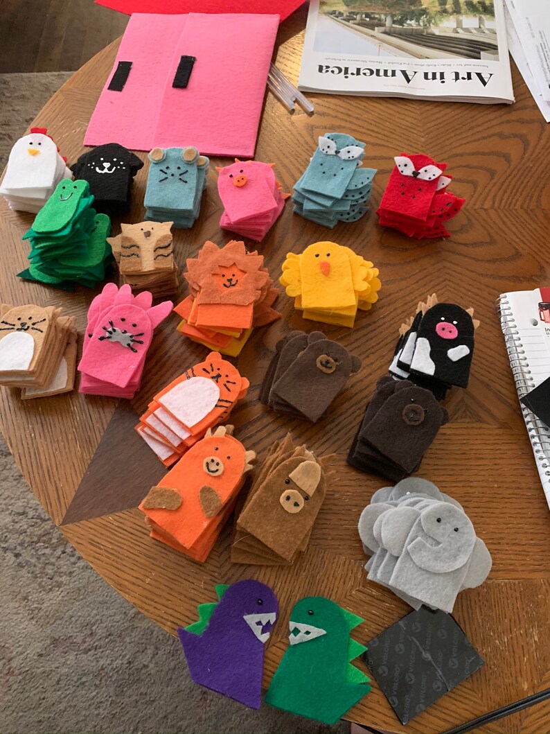 20 Felt Finger Puppets and Carrying Case Etsy