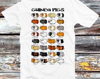 Breeds Name List Types Of Guinea Pigs T Shirt Vintage Retro Gift Mens Womens Unisex Cartoon Anime Top Tee B1237