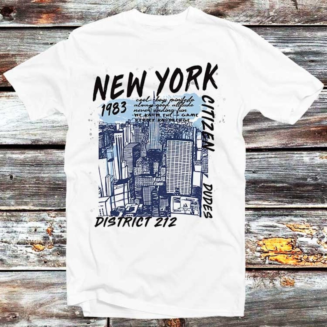 New York T Shirt USA Citizen Dudes 1983 District 212 Fashion