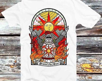 Praise The Sun Tarot Card Thank God Online Gaming Dark Souls Gamer T Shirt Vintage Cool Gift Mens Womens Unisex Cartoon Anime Top Tee B981