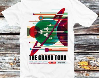 NASA Grand Tour T-Shirt Poster Print Voyager Mars Space Travel Shirt Jupiter Saturn Top Tee Best Birthday Gift Trending Style B39