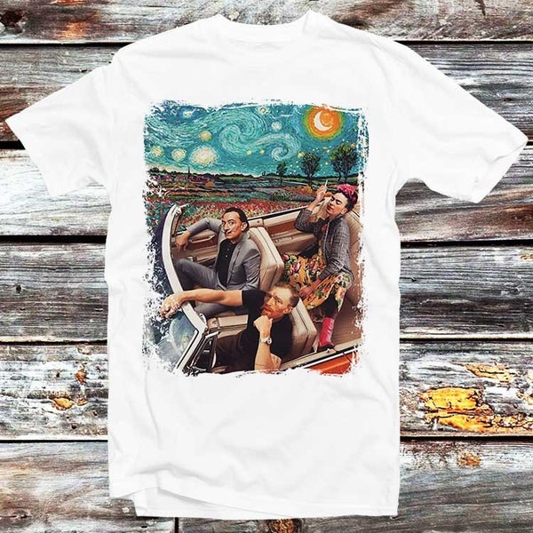 Famous Artists All in One T Shirt Vincent Van Gogh Salvador Dali Banksy Artist Parody Funny Parody Art Top Bestseller Tee B85