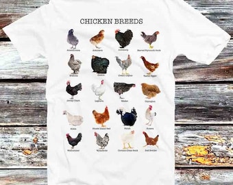 Chickens List Cute Chicken Animal T Shirt Vintage Retro Cool Gift Mens Womens Unisex Cartoon Anime Top Tee B1009