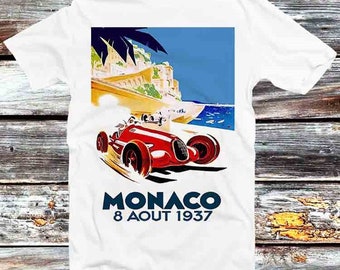 Monaco Grand Prix Race 1937 Auto Racing T Shirt Vintage Retro Gift Unisex Cartoon Anime Top Tee B1399