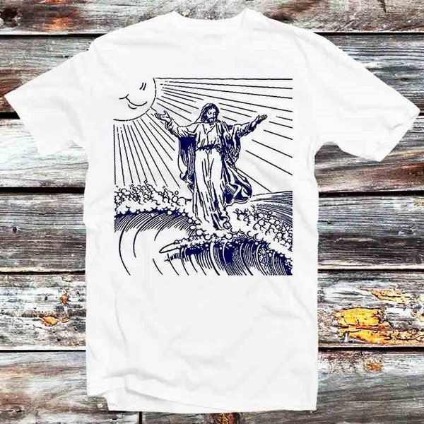 The Wave Off Kanagawa Surfing Jesus T Shirt Vintage Retro Cool Gift Mens Womens Unisex Cartoon Anime Top Tee B963