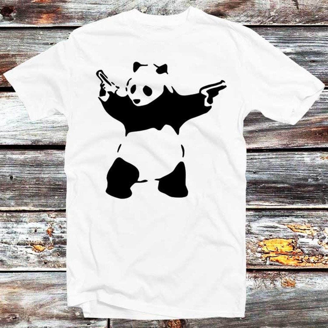 Banksy Panda With Guns T Shirt Vintage Retro Banksy Street Art Painting ...