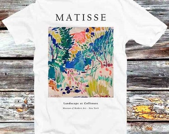 Henri Matisse Landscape At Collioure Art T Shirt Vintage Retro Cool Gift Mens Womens Unisex Cartoon Anime Top Tee B984