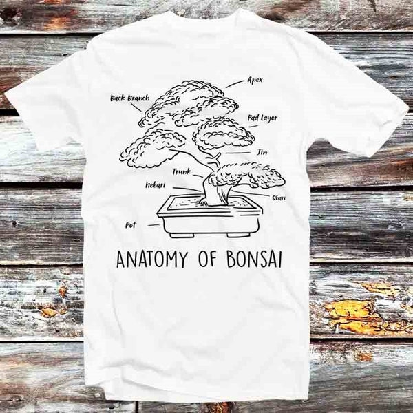 Anatomie de bonsaï Sakura arbre t-shirt vintage rétro Cool cadeau hommes femmes unisexe dessin animé Anime haut t-shirt B1013