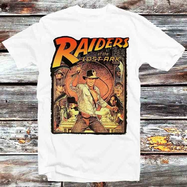 Raiders Of Lost Ark Indiana Jones Film Movie T Shirt Vintage Retro Cool Gift Mens Womens Unisex Cartoon Anime Top Tee B555