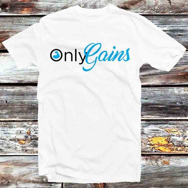 Only Gains GYM No Pain No Gain T-Shirt Vintage Retro Cooles Geschenk Mens Womens Unisex Cartoon Anime Top T-Shirt B1011