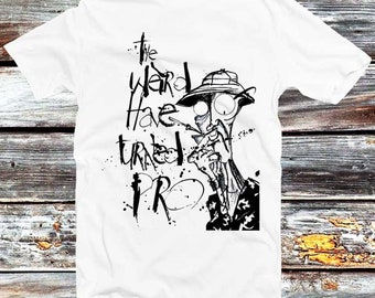 Hunter S Thompson Fear Loathing Las Vegas T Shirt Hand Drawing LSD Acid LSD MDMA Retro Vintage Unisex Top Tee B186