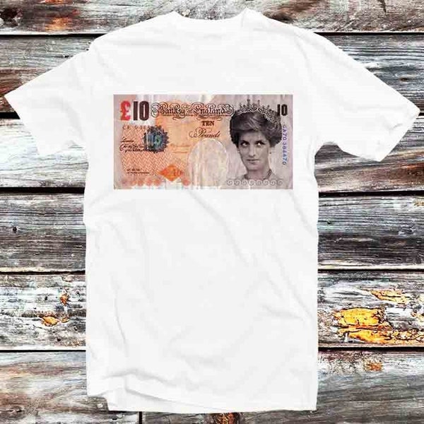 Banksy Princess Diana 10 Pounds Note T Shirt Vintage Retro Gift Mens Womens Unisex Cartoon Anime Top Tee B1220